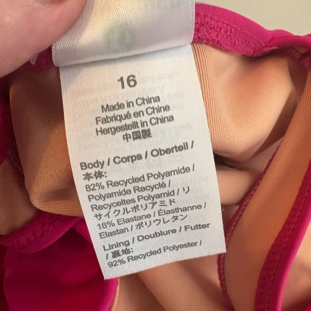 NWT J.‎ CREW Ruched Femme One Piece Swim Dress Pink 16 Plus Size 0373